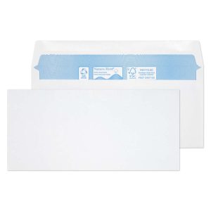102 x 216 White DL Recycled Envelope | Gummed | 80gsm | Box of 1000
